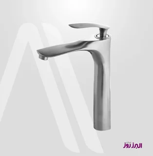 شیر روشویی پایه بلند کلودی البرز روز رنگ کروم مات یا استیل مات