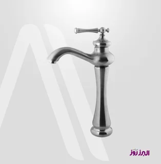 شیر روشویی علاءالدین پایه بلند البرز روز رنگ استیل مات یا کروم مات