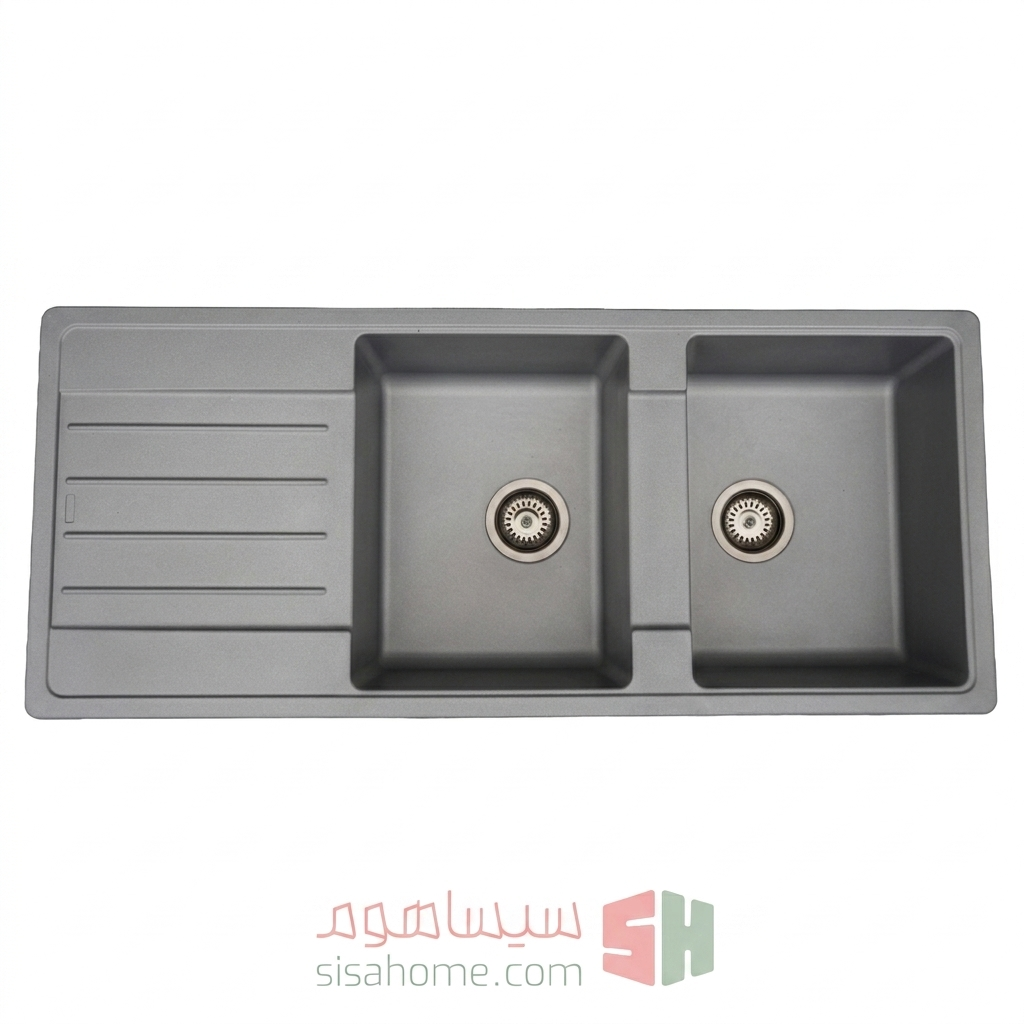 سینک گرانیتی هوفر مدل 240 دو لگن سینی‌دار توکار