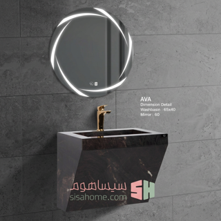 ست روشویی سرامیکی یکپارچه ویوا مدل آوا 65x40